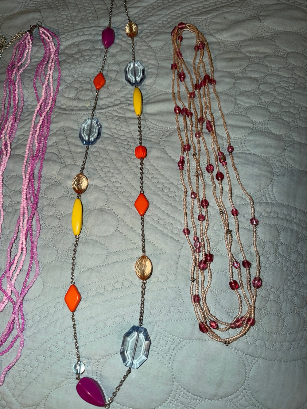 Assorted Pink and Multicolor Women’s Beaded Necklace Set